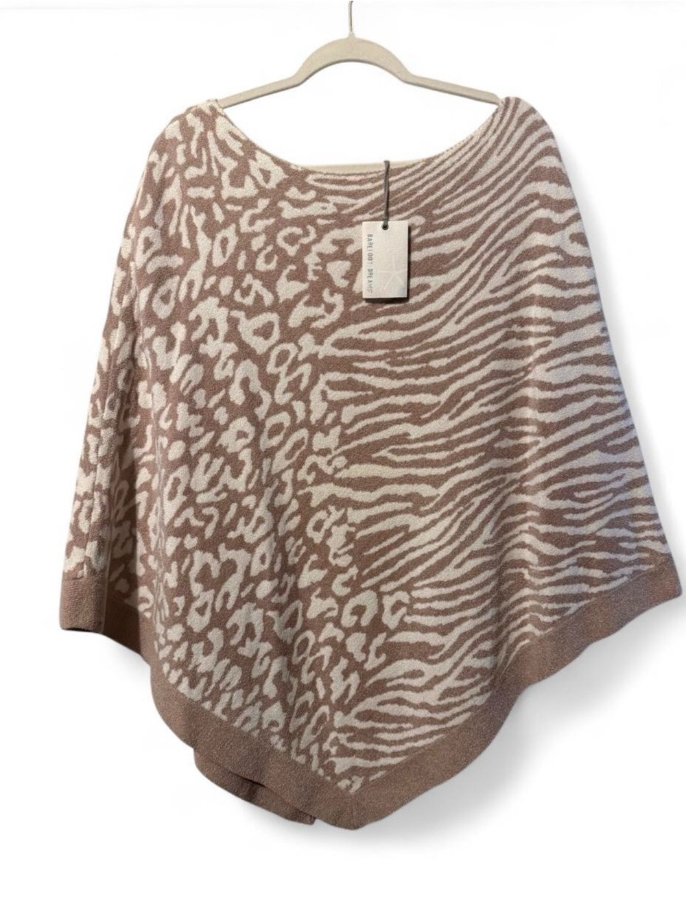NWT Barefoot Dreams CozyChic Ultra Lite Animal Print Poncho - One Size Plus